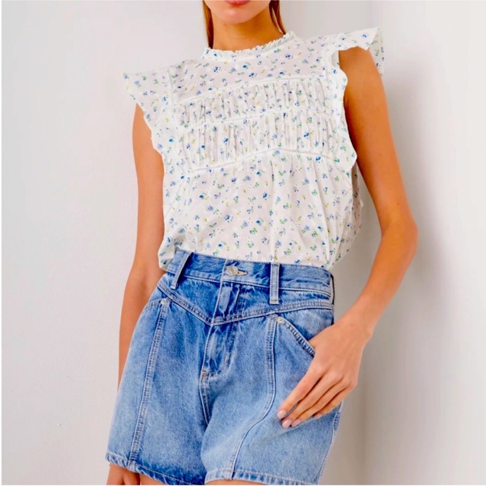Rails Filomena Top Bluebell Eyelet Size Medium - Picture 2 of 8